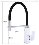 GobekUsa Black Swivel Kitchen Faucet Luxury Spray Deck Mounted Mixer Tap