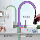 GobekUsa Dual Handle Kitchen Faucet with Black Touch Sensor and Three Modes