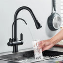 GobekUsa Dual Handle Kitchen Faucet with Black Touch Sensor and Three Modes