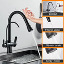 GobekUsa Dual Handle Kitchen Faucet with Black Touch Sensor and Three Modes