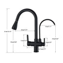 GobekUsa Dual Handle Kitchen Faucet with Black Touch Sensor and Three Modes