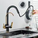 GobekUsa Dual Handle Kitchen Faucet with Black Touch Sensor and Three Modes