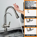 GobekUsa Dual Handle Kitchen Faucet with Black Touch Sensor and Three Modes