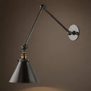 GobekUsa Black Umbrella Lampshade Adjustable Wall Lights for Cafe, Study & Living Room