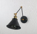GobekUsa Black Umbrella Lampshade Adjustable Wall Lights for Cafe, Study & Living Room
