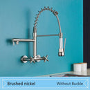 GobekUsa Black Wall-Mounted Kitchen Faucet with Swivel Spout and Dual Handles
