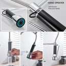 GobekUsa Black Wall-Mounted Kitchen Faucet with Swivel Spout and Dual Handles