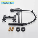 GobekUsa Black Wall-Mounted Kitchen Faucet with Swivel Spout and Dual Handles
