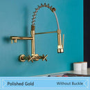 GobekUsa Black Wall-Mounted Kitchen Faucet with Swivel Spout and Dual Handles