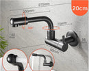 GobekUsa Black Wall-Mounted Kitchen Faucet Single Cold Single Hole Rotation Tap