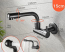 GobekUsa Black Wall-Mounted Kitchen Faucet Single Cold Single Hole Rotation Tap