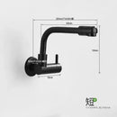 GobekUsa Black Wall-Mounted Kitchen Faucet Single Cold Single Hole Rotation Tap