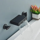 GobekUsa Black Bronze Wall Mounted Waterfall Bathroom Faucet with Dual Handles