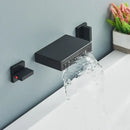 GobekUsa Black Bronze Wall Mounted Waterfall Bathroom Faucet with Dual Handles
