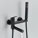 GobekUsa Black Wall Mounted Waterfall Bathtub Faucet for Embedded In-wall Tub Shower System