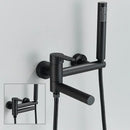 GobekUsa Black Wall Mounted Waterfall Bathtub Faucet for Embedded In-wall Tub Shower System