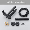 GobekUsa Black Wall Mounted Waterfall Bathtub Faucet for Embedded In-wall Tub Shower System
