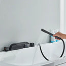 GobekUsa Black Waterfall LED Bathtub Faucet Set