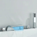 GobekUsa Black Waterfall LED Bathtub Faucet Set