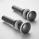 Matte black & white brushed gold drain assembly kit bathroom sink by Decorbites