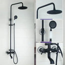 GobekUsa Dual Handle Shower Faucet Set with 8" Rainfall Head and Handshower