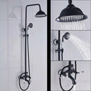 GobekUsa Dual Handle Shower Faucet Set with 8" Rainfall Head and Handshower