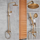 GobekUsa Dual Handle Shower Faucet Set with 8" Rainfall Head and Handshower