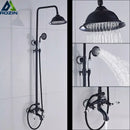 GobekUsa Dual Handle Shower Faucet Set with 8" Rainfall Head and Handshower