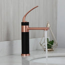 GobekUsa LED Waterfall Basin Faucet White & Black Mixer Tap Deck Mount Solid Brass