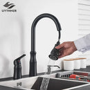 GobekUsa Brass Black Kitchen Faucet Pull Out Mixer Taps Hot/Cold Water Cranes