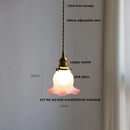 GobekUsa Ceramic Walnut Pendant Light with LED, Adjustable Hanging Lamp
