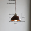 GobekUsa Ceramic Walnut Pendant Light with LED, Adjustable Hanging Lamp