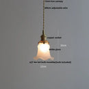 GobekUsa Ceramic Walnut Pendant Light with LED, Adjustable Hanging Lamp
