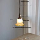 GobekUsa Ceramic Walnut Pendant Light with LED, Adjustable Hanging Lamp
