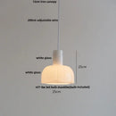 GobekUsa Ceramic Walnut Pendant Light with LED, Adjustable Hanging Lamp