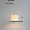 GobekUsa Ceramic Walnut Pendant Light with LED, Adjustable Hanging Lamp
