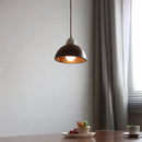 GobekUsa Ceramic Walnut Pendant Light with LED, Adjustable Hanging Lamp
