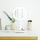 Max Bright Lighted Makeup Mirror with Magnification & Storage Tray