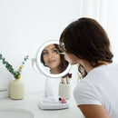 Max Bright Lighted Makeup Mirror with Magnification & Storage Tray