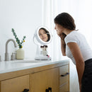 Max Bright Lighted Makeup Mirror with Magnification & Storage Tray