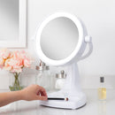Max Bright Lighted Makeup Mirror with Magnification & Storage Tray