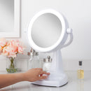 Max Bright Lighted Makeup Mirror with Magnification & Storage Tray