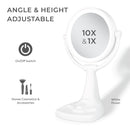 Max Bright Lighted Makeup Mirror with Magnification & Storage Tray