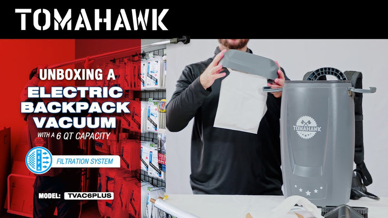 Electric Backpack Vacuum 6 qt Lightweight Commercial High-Performance Cleaning Solution