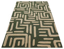 Maze Custom Made Modern Abstract Design Olive Hand Tufted Wool Area Rug