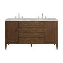 James Martin Myrrin 60" Double Bathroom Vanity, Mid-Century Walnut