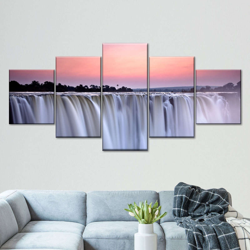 Sunset At Victoria Falls Wall Art