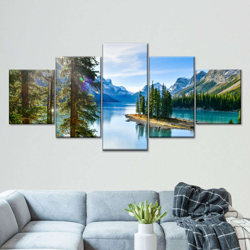 Sunny Maligne Lake Wall Art