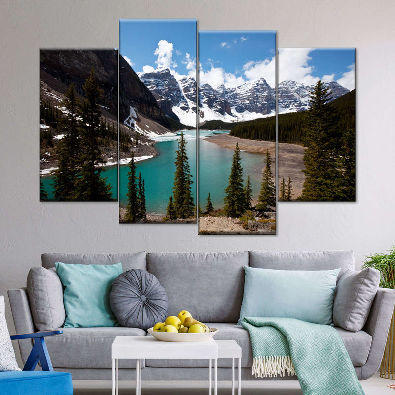 Moraine Lake At Banff Park Wall Art