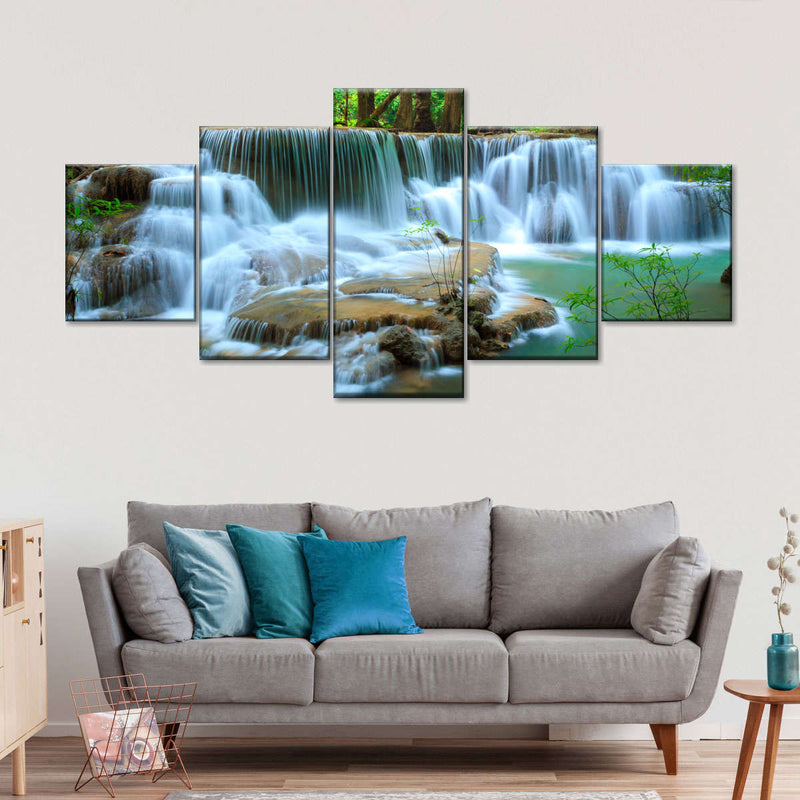 Kanchanaburi Deep Forest Waterfall Wall Art